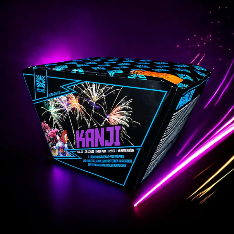 Kanji von Argento Feuerwerk Fächerbatterie