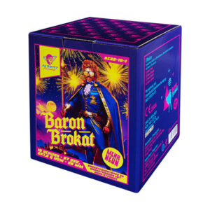 Baron Brokat von Albert Feuerwerk – Feuerwerksbatterie mit Brokatkronen und Neon-Sternen