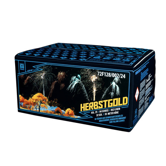 Argento Herbstgold Feuerwerk mit Brokatkronen und farbigen Falling Leaves