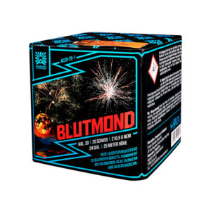 Blutmond von Argento – Feuerwerksbatterie mit blutroten Sternbuketts, Titangoldweiden und Silbercrackern