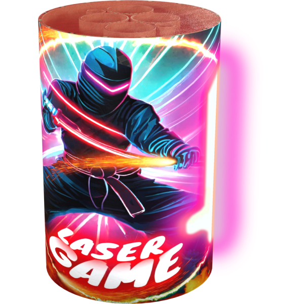 Lesli Laser Game Fontäne mit goldenen und bunten Sternen