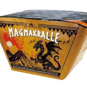 Draco Magmakralle mit gefächerten Goldfeuertöpfen, Goldschweifaufstiegen und Titansalutfinale
