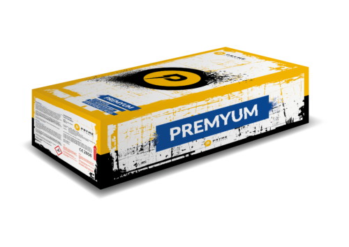 Premyum von Pryme Fireworks – Performance-Verbundfeuerwerk mit 111 Schuss im Kaliber 25/30 mm