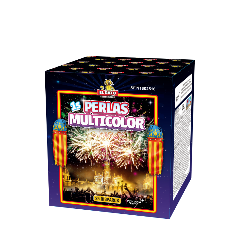 El Gato Perlas Multi Color 1sek Batch 25 Farben- und Salut-Finalbatterie mit 25 Schüssen