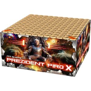 Prezident Piro X von Lesli – 144 Schuss mit goldenen Palmen, Weiden und Dahlien