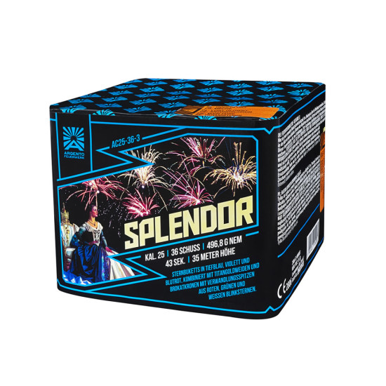 Splendor von Argento mit blauen, violetten und blutroten Sternbuketts, Titangoldweiden und Brokatkronen