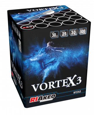 Riakeo Vortex 3 Feuerwerk mit goldenen Weiden, bunten Blinksternen und Crackling-Finale
