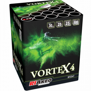 Riakeo Vortex 4 Feuerwerk mit goldenen Weiden, bunten Blinksternen und Crackling-Finale