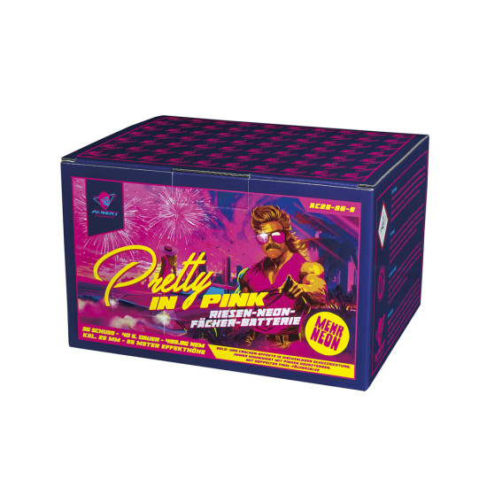 Pretty In Pink von Albert Feuerwerk mit Titangoldweiden, Brokatkronen, Crackereffekten und neonpinken Dahliensternen